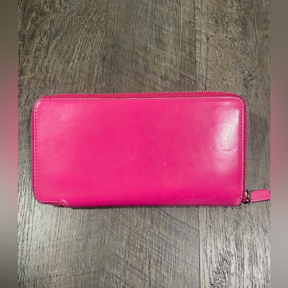 CELINE Zip Around Pink Leather Wallet - Picture 2 of 12